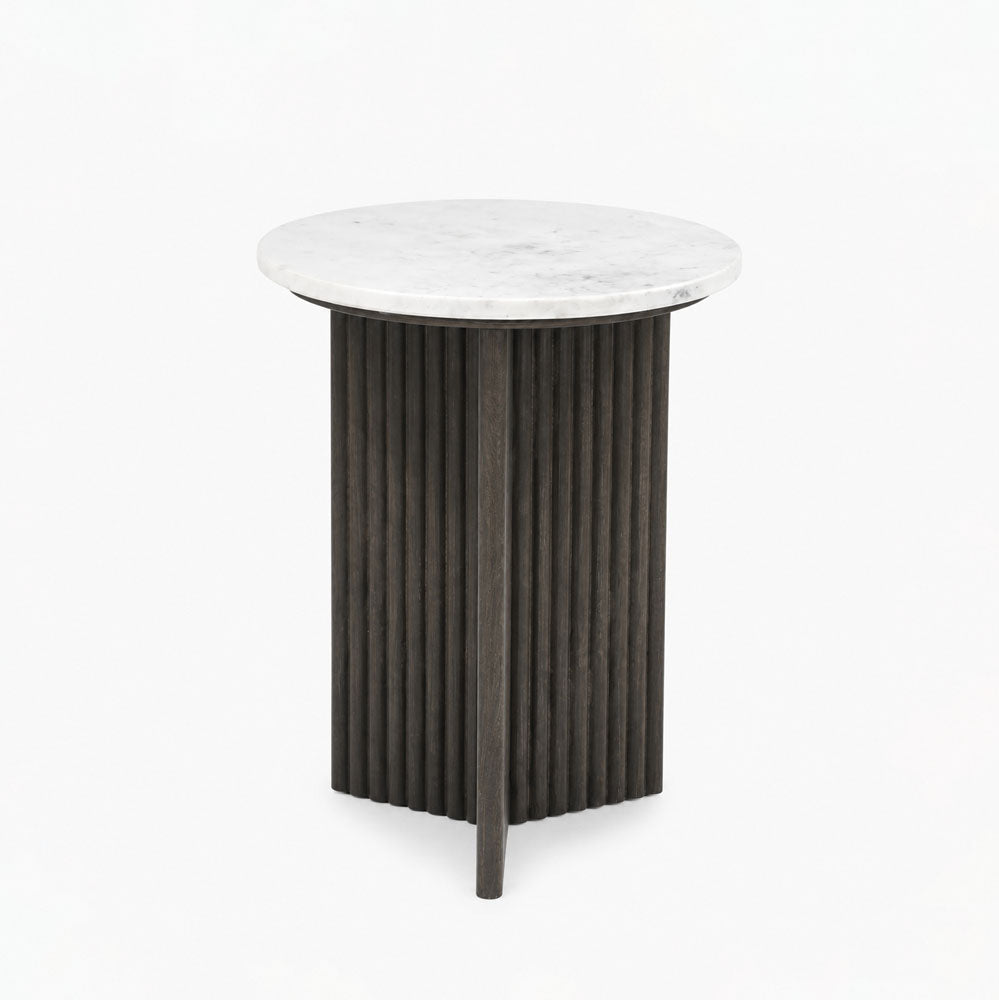 Colette Marble Side Table | Walnut