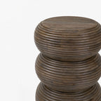 Lyra Acacia Wood Side Table | Shaped Wooden | Walnut