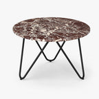 Edgar Marble Coffee Table | Red Lavante | Black Base