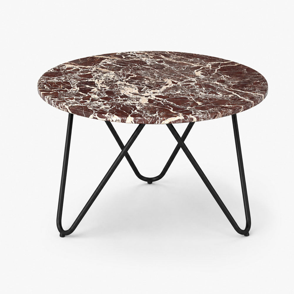 Edgar Marble Coffee Table | Red Lavante | Black Base