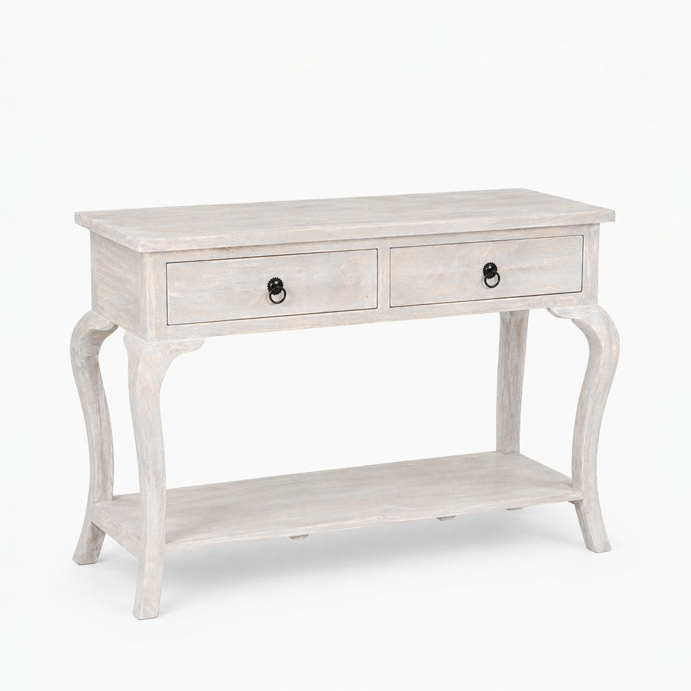 Timber Mango Wood Console Table | White