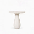 Fern Acacia Wood Side Table | White