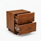 Cedar Acacia Wood Bedside Table | Brown