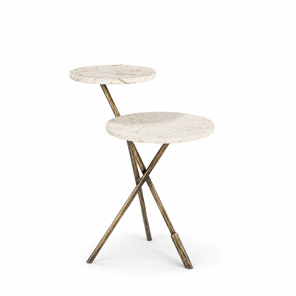 Gale Marble Side Table | Cream