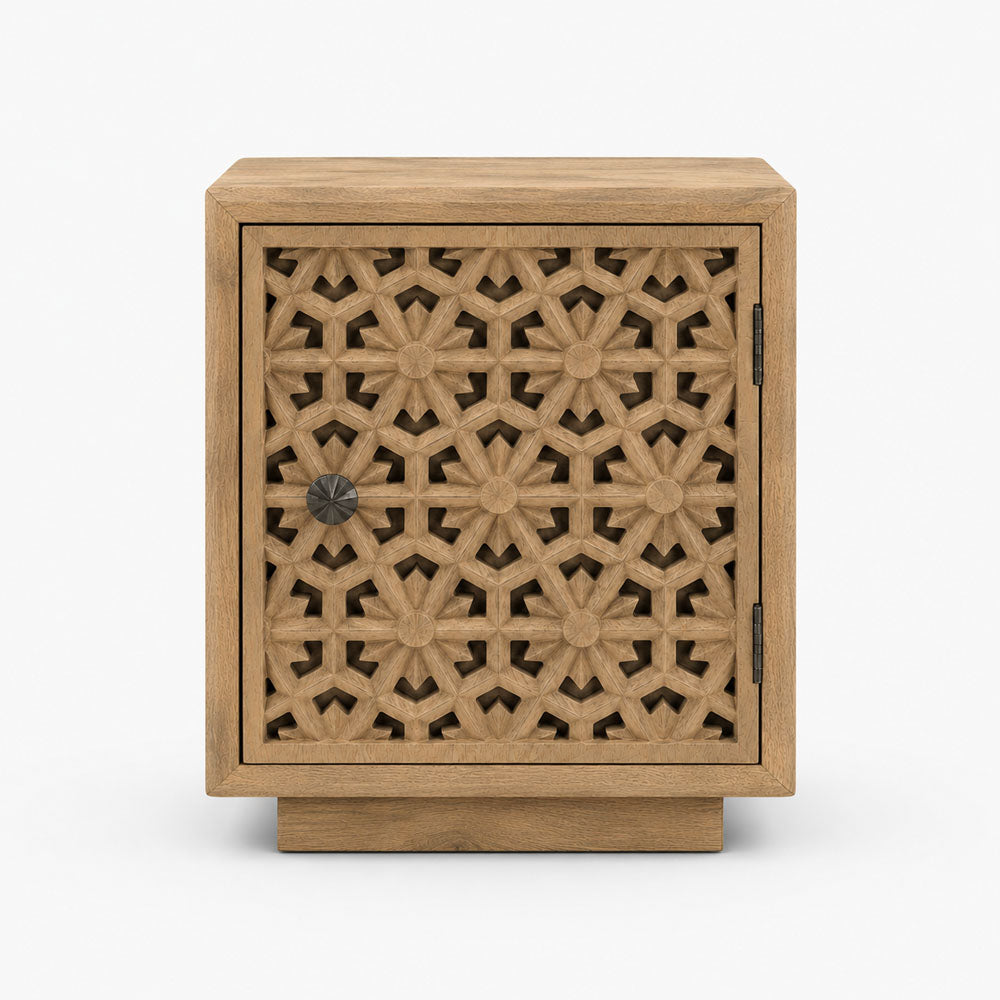 Nyla Mango Wood Bedside Table | Natural