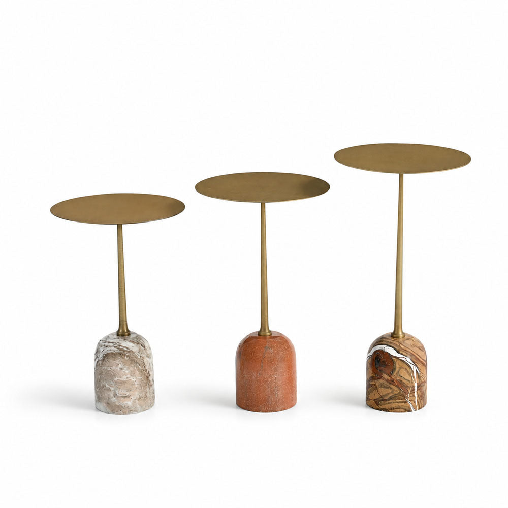 Cleo Marble Side Table | Set of 3 | Gold