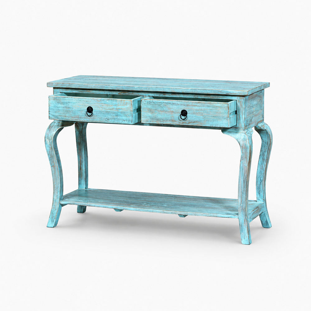 Timber Mango Wood Console Table | Blue Wash