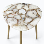 Corin Agate Side Table | White