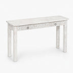 Elina Mango Wood Console Table | White