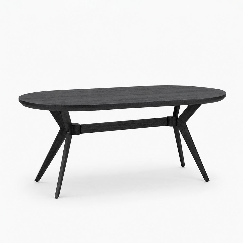 Clara Mango Wood Dining Table | Black