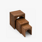 Sam Mango Wood Side Table | Set of 2 | Brown