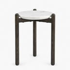 Cherie Marble Side Table | Walnut