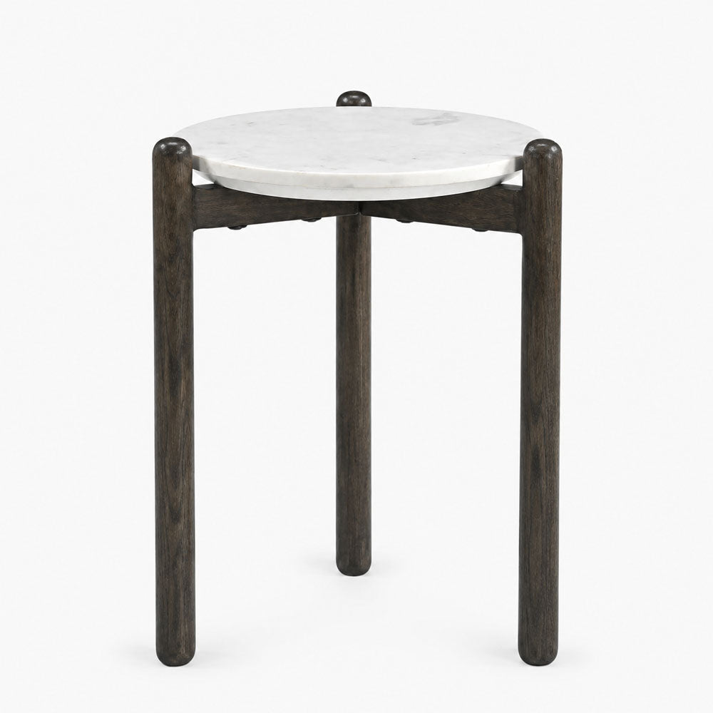 Cherie Marble Side Table | Walnut
