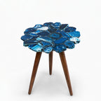Tom Acacia Wood Side Table | Blue
