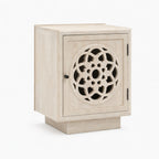 Serenity Mango Wood Bedside Table | White