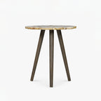 Tom Acacia Wood Side Table | White