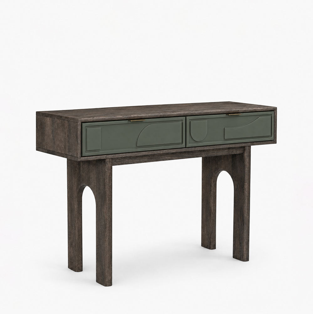 Moss Mango Wood Console | Walnut