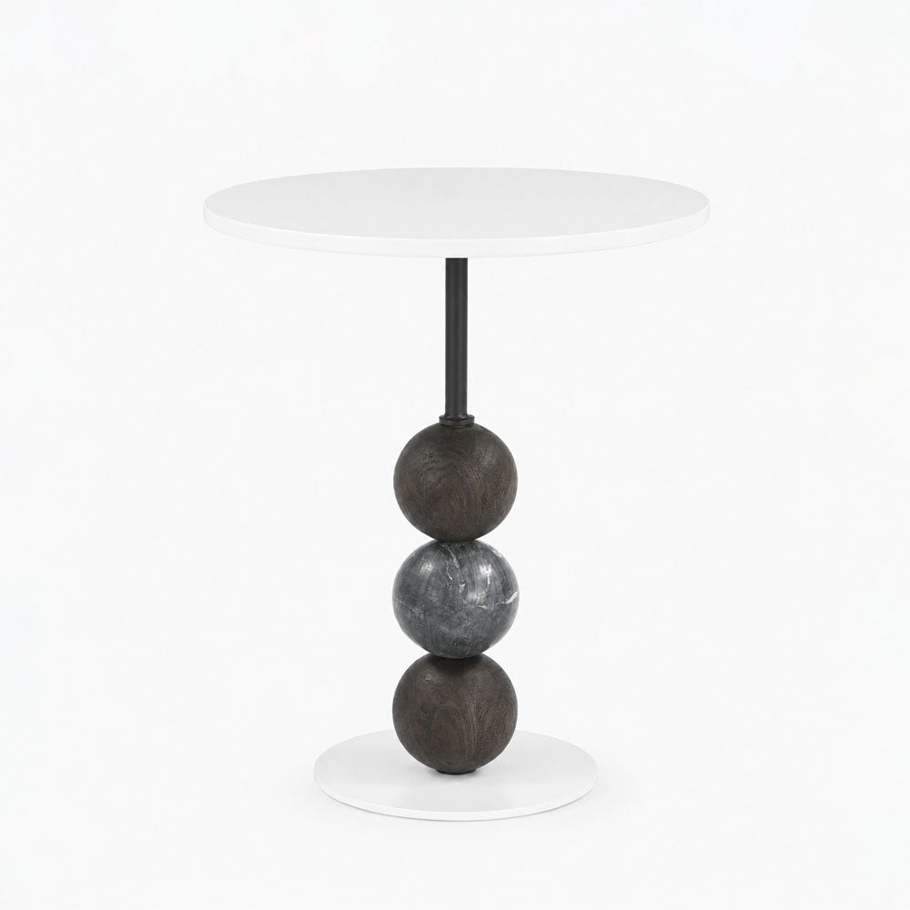 Julia Mango Wood Side Table | White