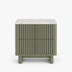 Klaus Mango Wood Bedside Table | Green