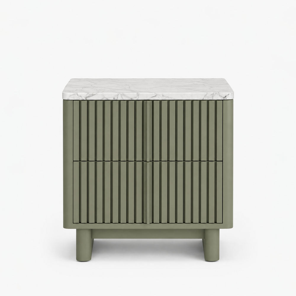 Klaus Mango Wood Bedside Table | Green