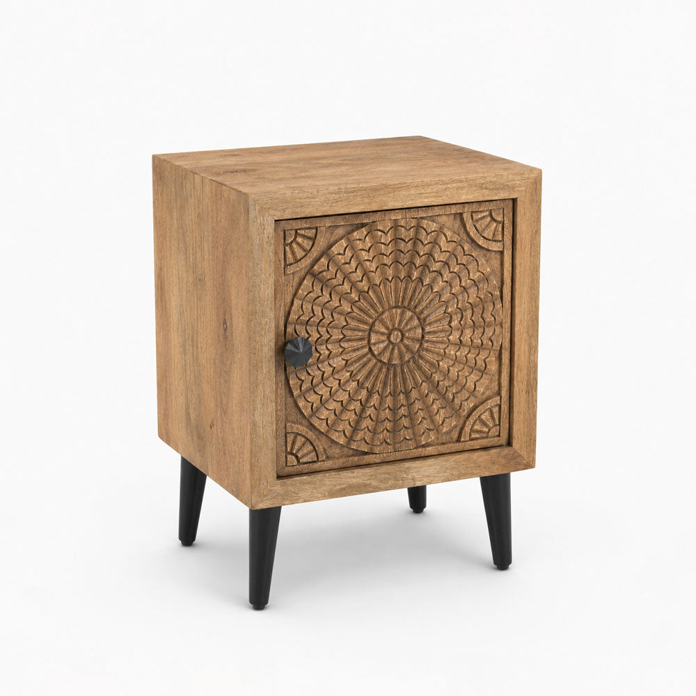 Zara Mango Wood Bedside Table | Natural