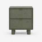 Aurelia Mango Wood Bedside Table | Green | Light Wood