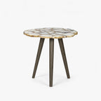 Tom Acacia Wood Side Table | White
