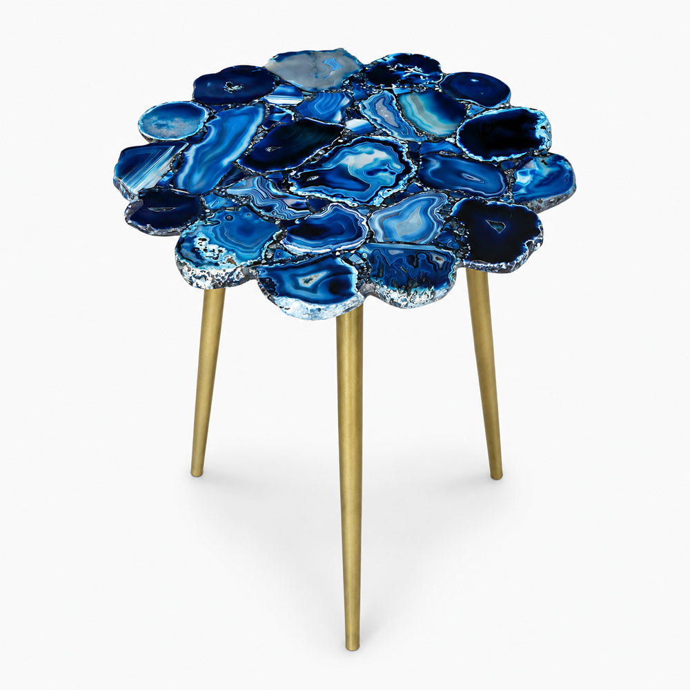 Dante Agate Side Table | Blue