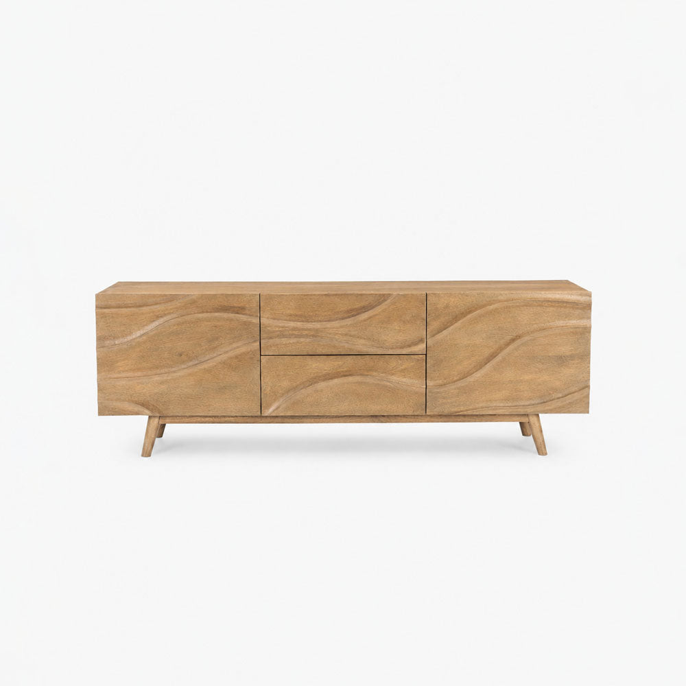 Tess Mango Wood Media Unit | Natural