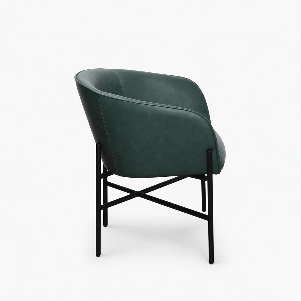 Weston Polyester Dining Chair | Dark Green