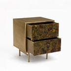 Luna Iron Bedside Table | Gold | Drawer Iron Bedside Table