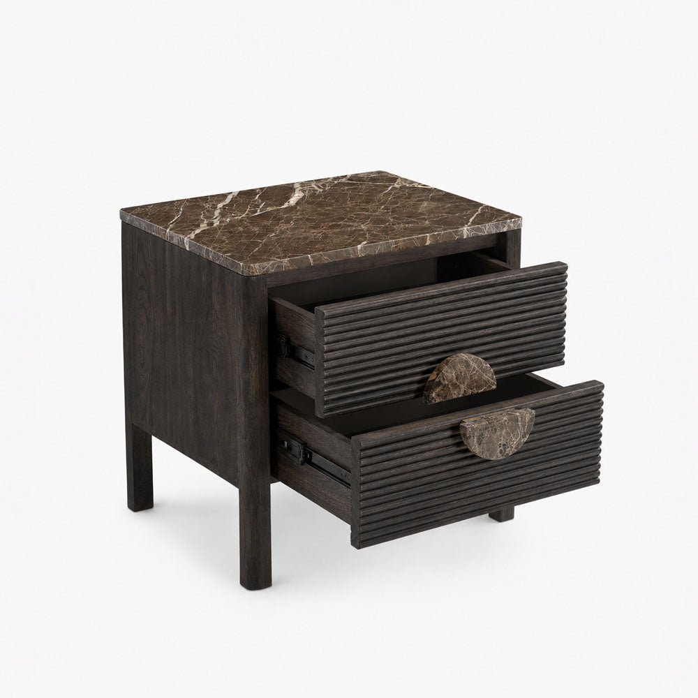 Sylvan Acacia Wood Bedside Table | Walnut