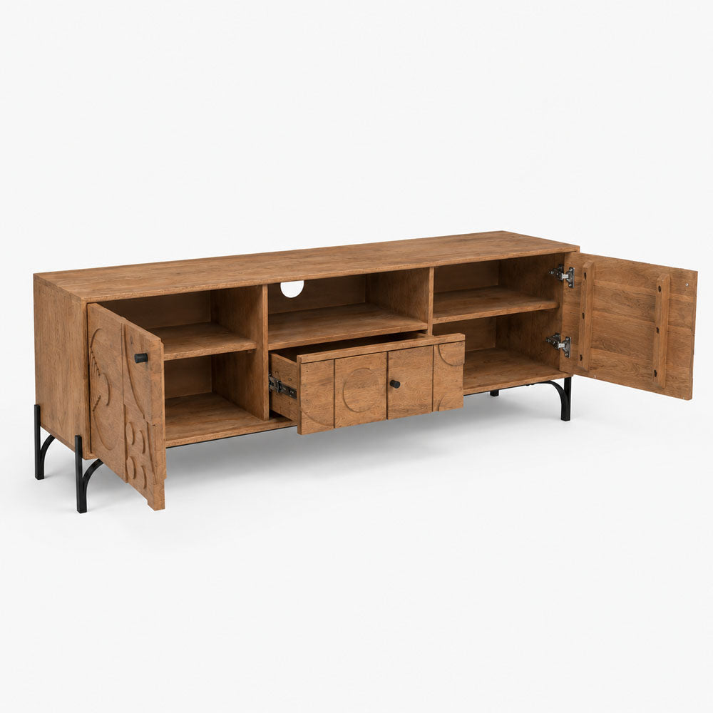 Stellan Mango Wood Media Unit | Honey