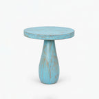 Amos Mango Wood Side Table | Blue Wash