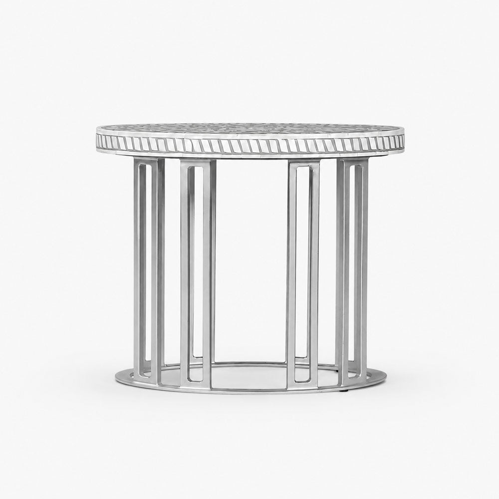 Maren Bone Inlay Side Table | Grey