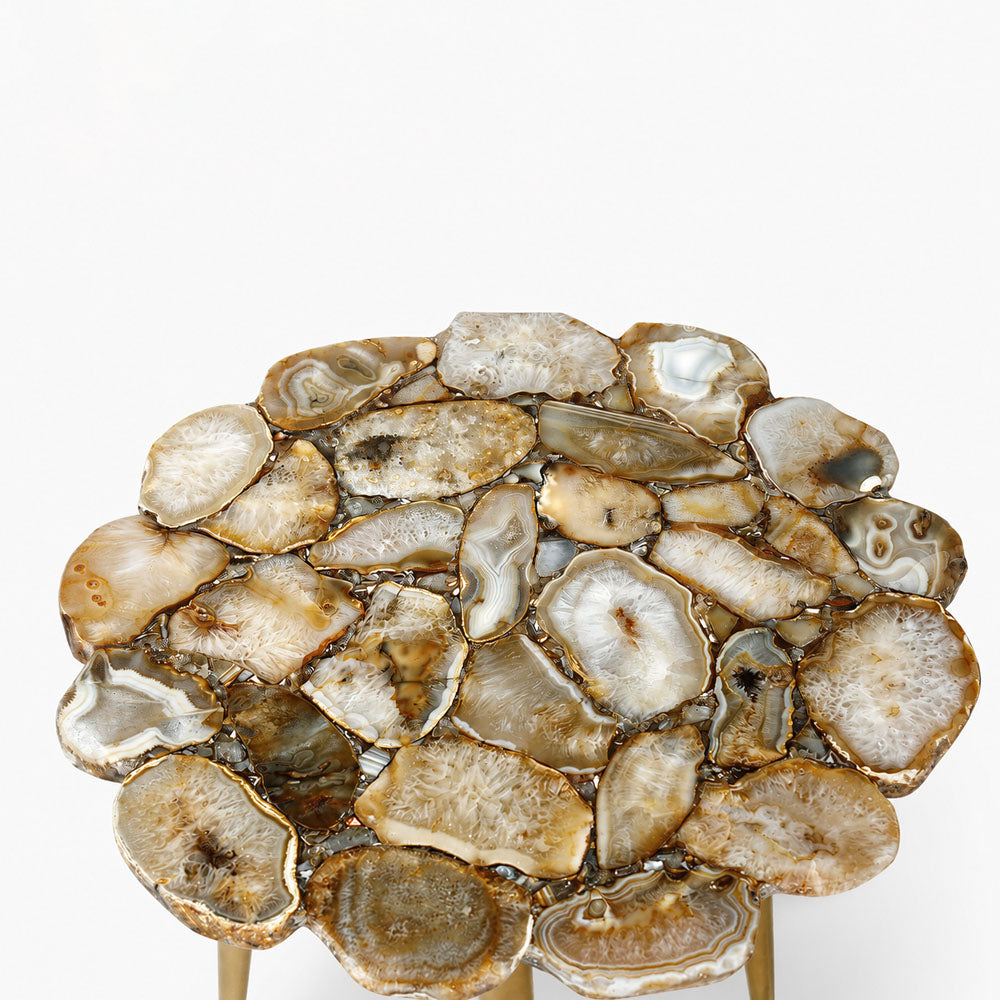 Dante Agate Side Table | Beige