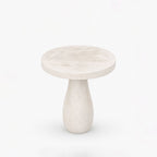 Fern Acacia Wood Side Table | White
