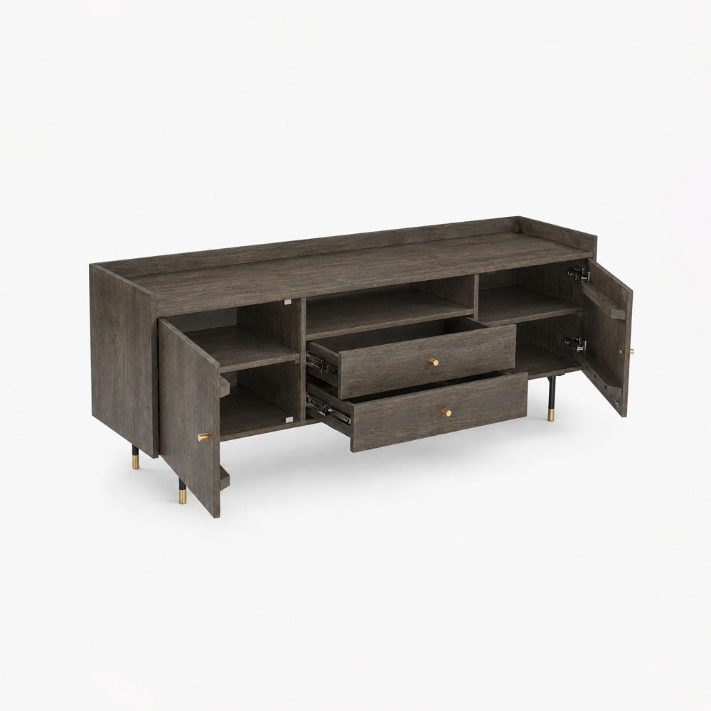 Myrna Mango Wood Media Unit | Walnut