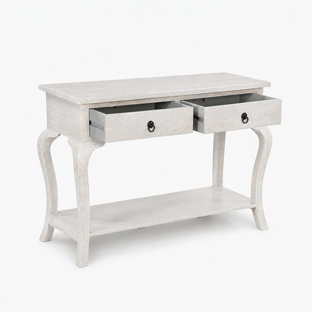 Timber Mango Wood Console Table | White