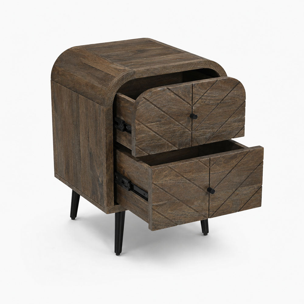 Bimini Mango Wood Bedside Table | Walnut