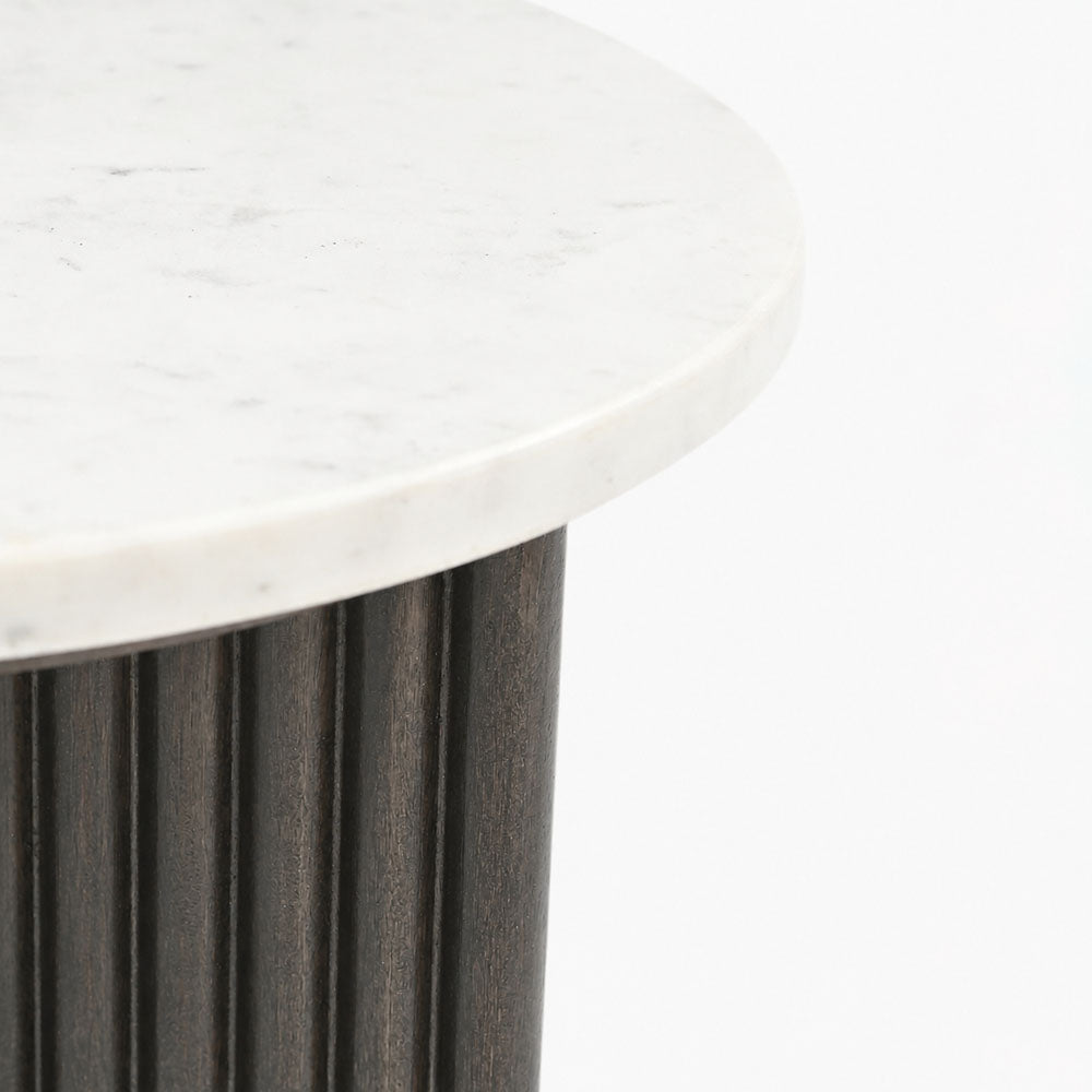 Colette Marble Side Table | Walnut