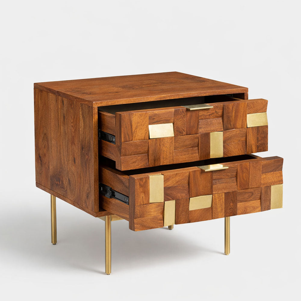 River Mango Wood Bedside Table | Honey