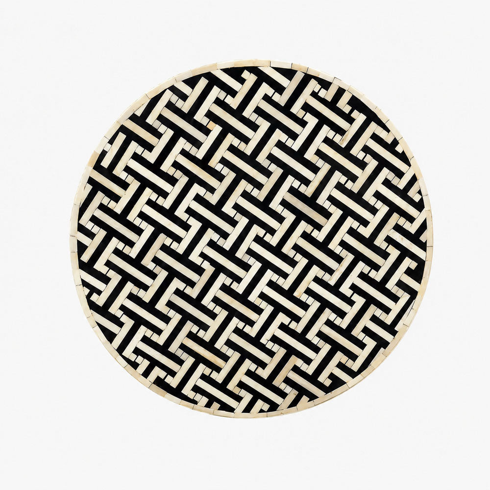Ivy Bone Inlay Side Table | Black