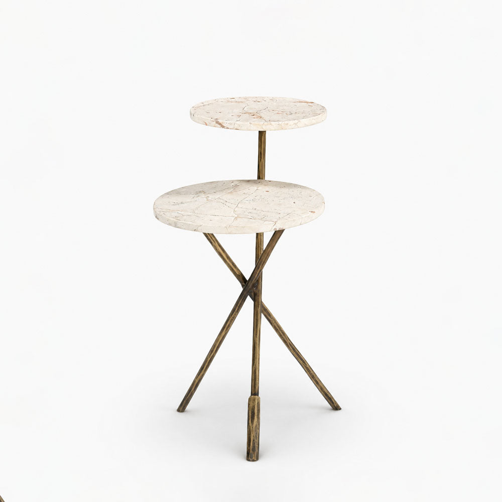 Gale Marble Side Table | Cream