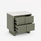 Klaus Mango Wood Bedside Table | Green