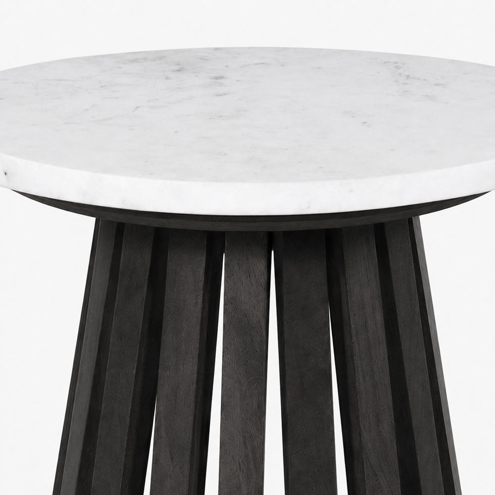 Flavia Marble Side Table | Walnut