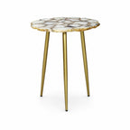 Dante Agate Side Table | Pearl - White