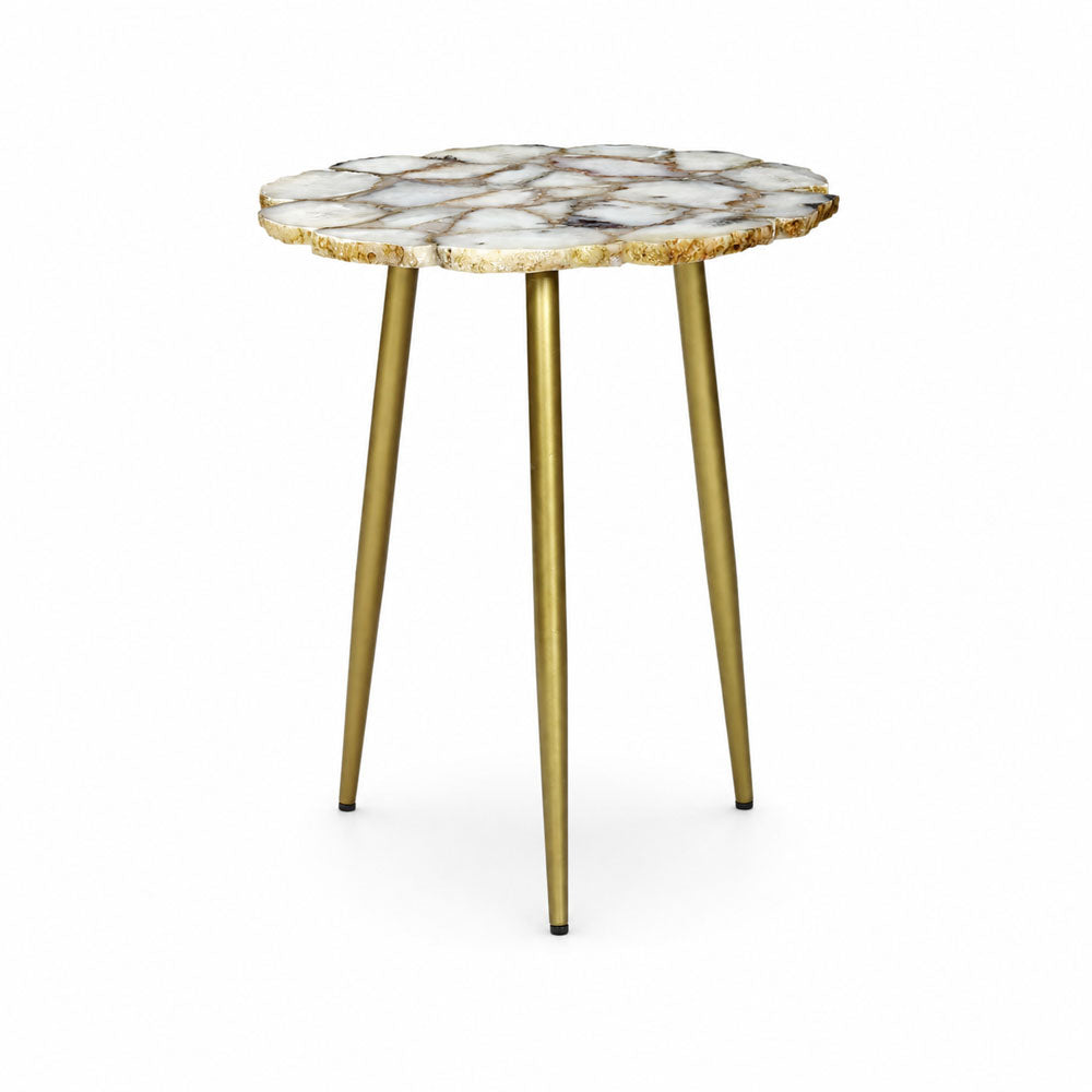 Dante Agate Side Table | Pearl - White