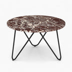 Edgar Marble Coffee Table | Red Lavante | Black Base