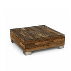 Caleb Reclaimed Wood Coffee Table | Natural | With Glass Top